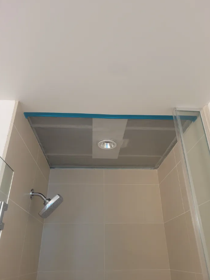 Bathroom shower ceiling drywall repair